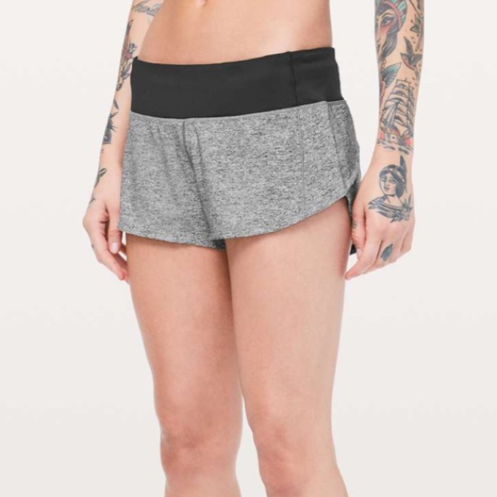 Lululemon Speed Up Short *2.5" - Heather Lux Multi Black / Black